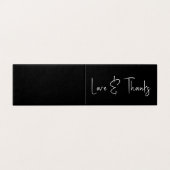 Hearts Black Weddenschap Klein Hartelijk dank voor Kaart (Buitenkant ongevouwen)