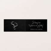 Hearts Black Weddenschap Klein Hartelijk dank voor Kaart (Binnenkant ongevouwen)