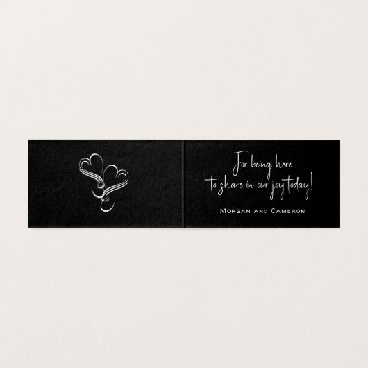 Hearts Black Weddenschap Klein Hartelijk dank voor Kaart (Binnenkant ongevouwen)