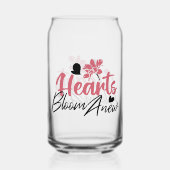 Hearts Bloom Anew - Inspirerend Bloemen Quote Blikvorm Glas (Achterkant)