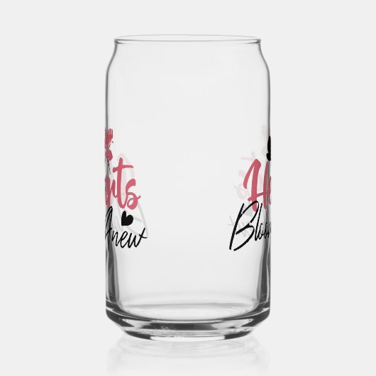 Hearts Bloom Anew - Inspirerend Bloemen Quote Blikvorm Glas (Rechts)