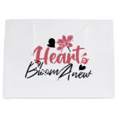 Hearts Bloom Anew - Inspirerend Bloemen Quote Groot Cadeauzakje (Voorkant)