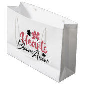Hearts Bloom Anew - Inspirerend Bloemen Quote Groot Cadeauzakje (Voorkant Gekanteld)
