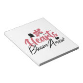 Hearts Bloom Anew - Inspirerend Bloemen Quote Notitieblok (Schuin)