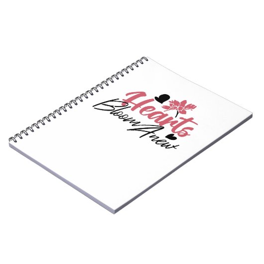 Hearts Bloom Anew - Inspirerend Bloemen Quote Notitieboek (Linkerzijde)