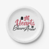 Hearts Bloom Anew - Inspirerend Bloemen Quote Papieren Bordje (Voorkant)