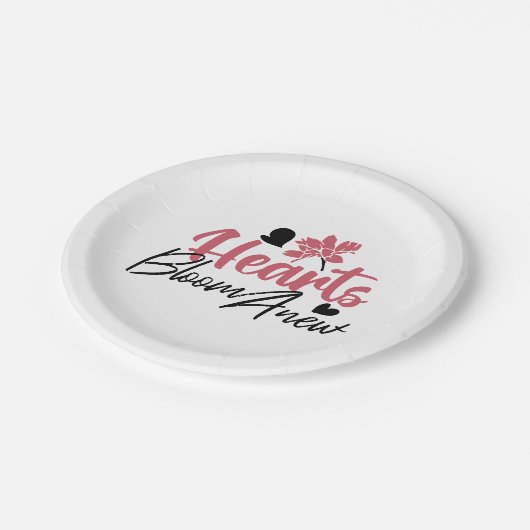 Hearts Bloom Anew - Inspirerend Bloemen Quote Papieren Bordje (Gekanteld)