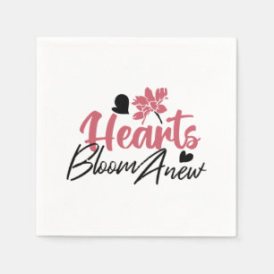 Hearts Bloom Anew - Inspirerend Bloemen Quote Servet