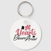 Hearts Bloom Anew - Inspirerend Bloemen Quote Sleutelhanger (Voorkant)