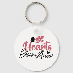 Hearts Bloom Anew - Inspirerend Bloemen Quote Sleutelhanger