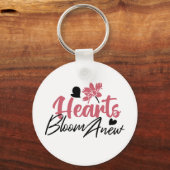 Hearts Bloom Anew - Inspirerend Bloemen Quote Sleutelhanger (Voorkant)