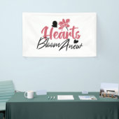 Hearts Bloom Anew - Inspirerend Bloemen Quote Spandoek (Beurs)