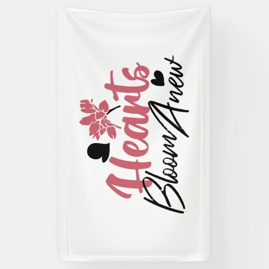 Hearts Bloom Anew - Inspirerend Bloemen Quote Spandoek (Verticaal)