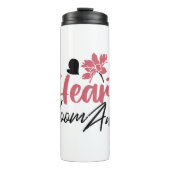 Hearts Bloom Anew - Inspirerend Bloemen Quote Thermosbeker (Voorkant)
