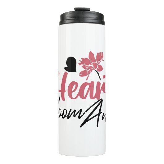 Hearts Bloom Anew - Inspirerend Bloemen Quote Thermosbeker (Voorkant)