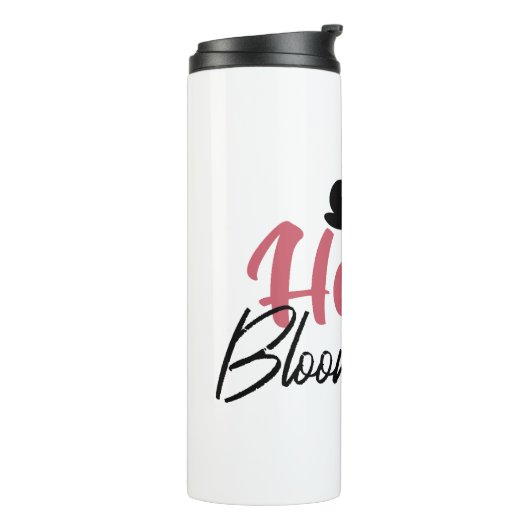 Hearts Bloom Anew - Inspirerend Bloemen Quote Thermosbeker (Gedraaid links)