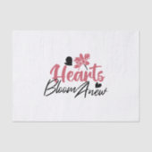 Hearts Bloom Anew - Inspirerend Bloemen Quote Tissuepapier (Voorkant)