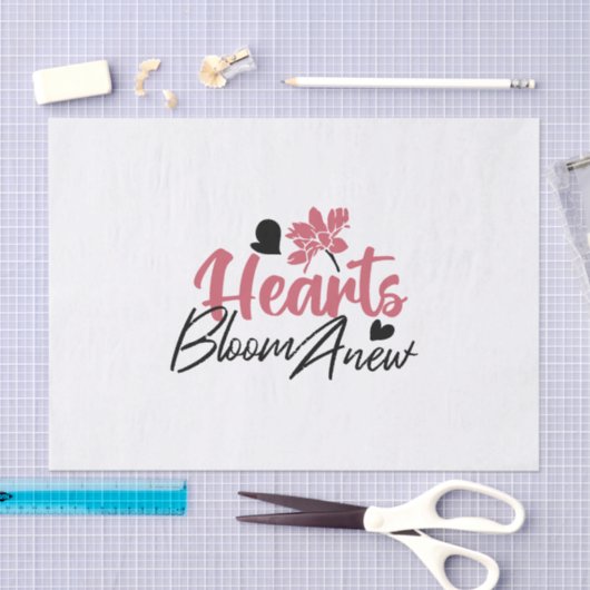 Hearts Bloom Anew - Inspirerend Bloemen Quote Tissuepapier (Craft)