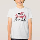 Hearts Bloom Anew - Inspirerend Bloemen Quote Tri-Blend Shirt (Voorkant)