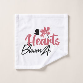 Hearts Bloom Anew - Inspirerend Bloemen Quote Washandje