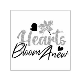 Hearts Bloom Anew - Inspirerend Bloemen Quote Zelfinktende Stempel