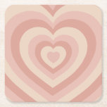 Hearts Blush Beige Kartonnen Onderzetters<br><div class="desc">Liefde harten - Hypnotisch hartpatroon - Retro design in Blush / Peachy Colors.</div>
