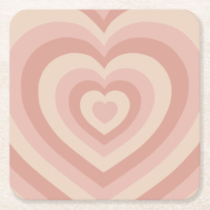 Hearts Blush Beige Kartonnen Onderzetters