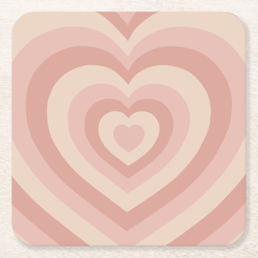Hearts Blush Beige Kartonnen Onderzetters (Voorkant)