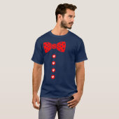 Hearts Bow Stropdas Suspenders Valentijnsdag T-shirt (Voorkant volledig)