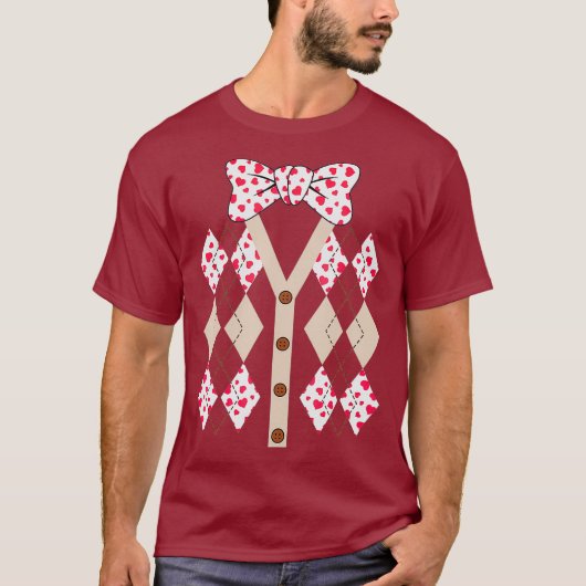 Hearts Bow Stropdas Suspenders Valentijnsdag Tuedo T-shirt (Voorkant)