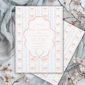 Hearts & Bows Baby shower Uitnodiging