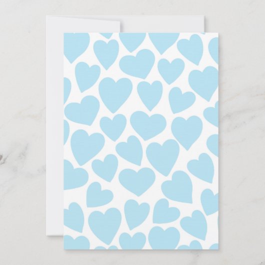 Hearts Boy Baby shower Uitnodiging Blauw (Achterkant)