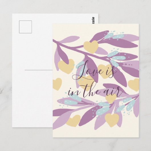 Hearts Branches Valentijnsdag Flowers Love Briefkaart (Voorkant / Achterkant)