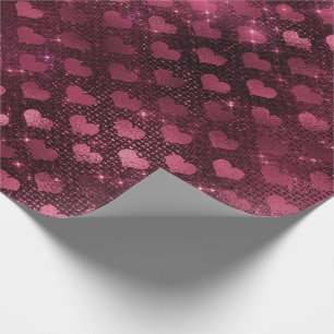 Hearts Bridal Marsala Glitter Burgundy Glam Cadeaupapier