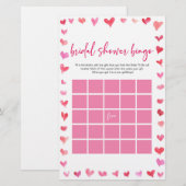 Hearts Bridal Shower Bingo Bridal Shower Game  Briefpapier (Voorkant / Achterkant)
