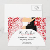 Hearts Bride & Groom Save the Date Uitnodiging (Voorkant / Achterkant)