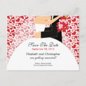 Hearts Bride & Groom Save the Date Uitnodiging (Voorkant)