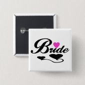 Hearts Bride T-shirts en geschenken Vierkante Button 5,1 Cm (Voorkant /achterkant)