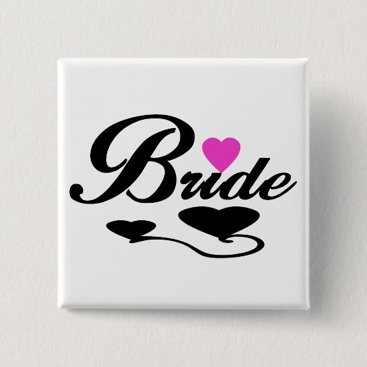 Hearts Bride T-shirts en geschenken Vierkante Button 5,1 Cm (Voorkant)