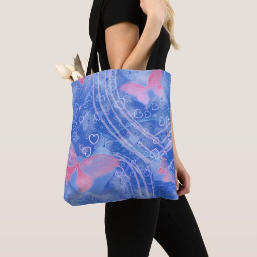 Hearts & Butterfly - All Over Print Tote Tote Bag (Dichtbij)