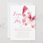 Hearts Butterfly Bruids Douche Uitnodiging (Voorkant)