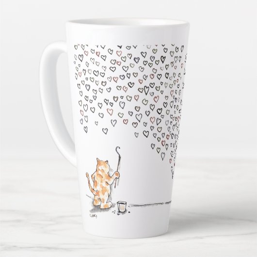 Hearts By Cat latte mug Latte Mok (Linkerhoek)