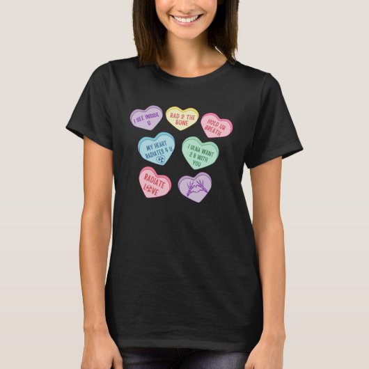 Hearts Candy X Ray Radiology Tech Happy Valentines T-shirt (Voorkant)