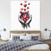 Hearts Canvas Afdruk (Insitu (Slaapkamer))
