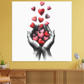 Hearts Canvas Afdruk (Insitu (Woonkamer))