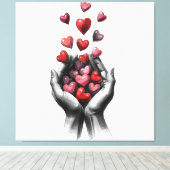 Hearts Canvas Afdruk (Insitu (Houten vloer))