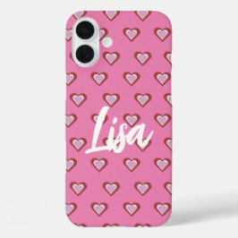 Hearts iPhone 16 Plus Hoesje