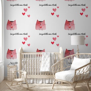 Hearts & Cats houden van je naar de maan Behang