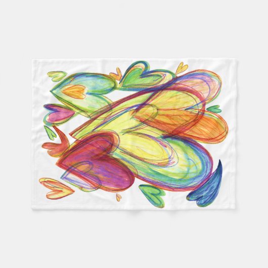 Hearts Chemo Blanket Fleece Deken (Voorkant (Horizontaal))