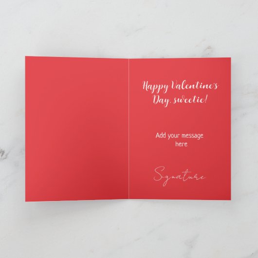 Hearts Cherry Waterverf Cupcake Valentijn Kaart (Binnen)